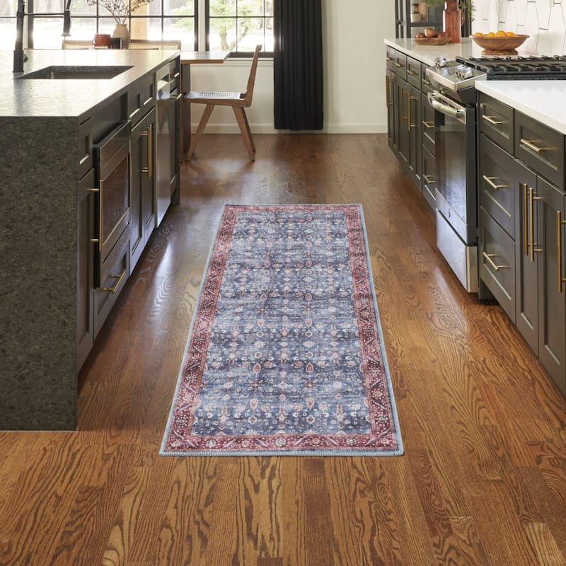 Power Loomed Distressed Non Skid Area Rug - 6' Runner