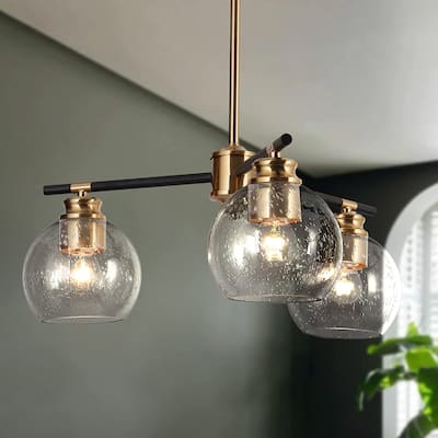 Modern 3-Light Black Gold Sputnik Chandelier Pendant Lights for Dining Room - 18" D x 17.5" H