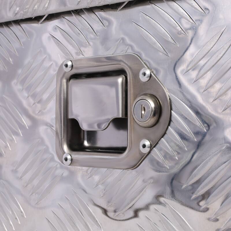 39 Inch Tool Box Aluminum 5 Bar Tread Pattern Trailer Pickup ATV Truck Underbody Bed Storage Toolboxes With Lock Keys