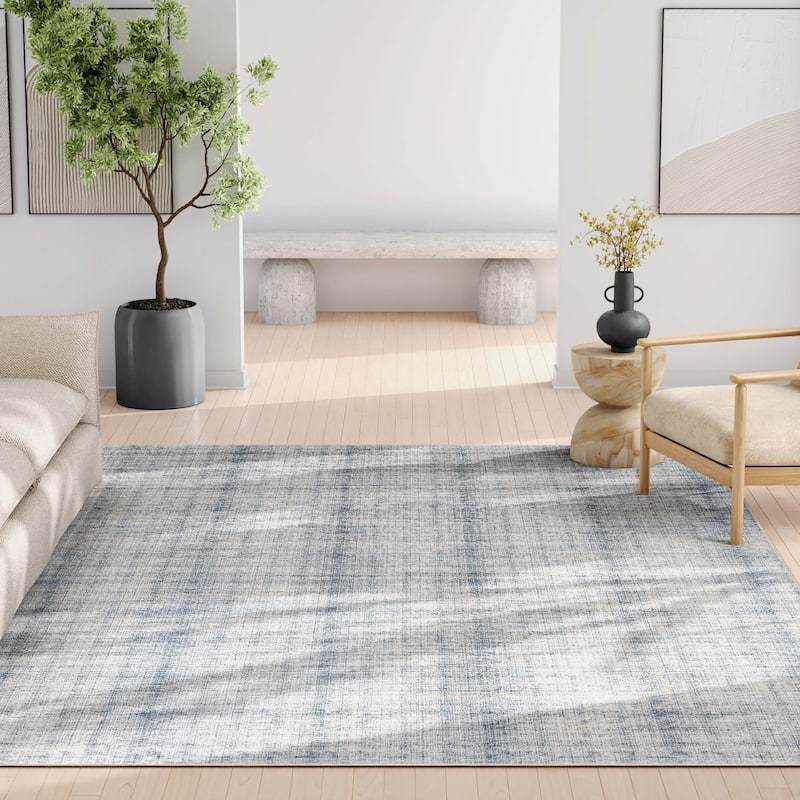 Well Woven Abstract Rio Retro Plaid Flat-Weave Machine Washable Area Rug