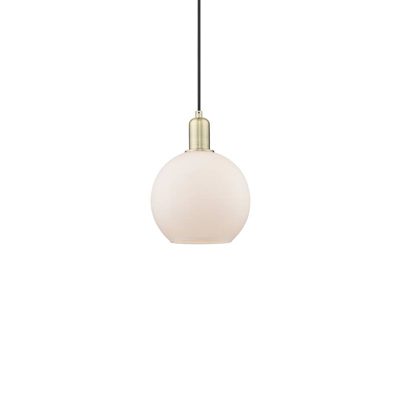 Innovations Lighting 716-1P-11-8 Athens Pendant Athens 8" Wide Mini - Antique Brass / Matte White