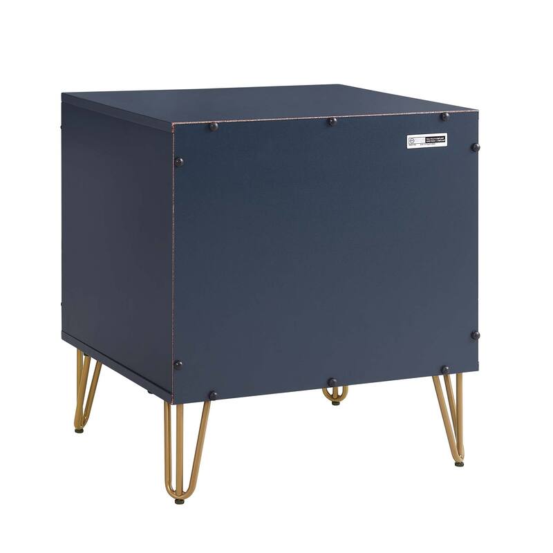Manhattan Comfort Dumbo 1.0 Mid Century 1 Drawer Nightstand Set of 2
