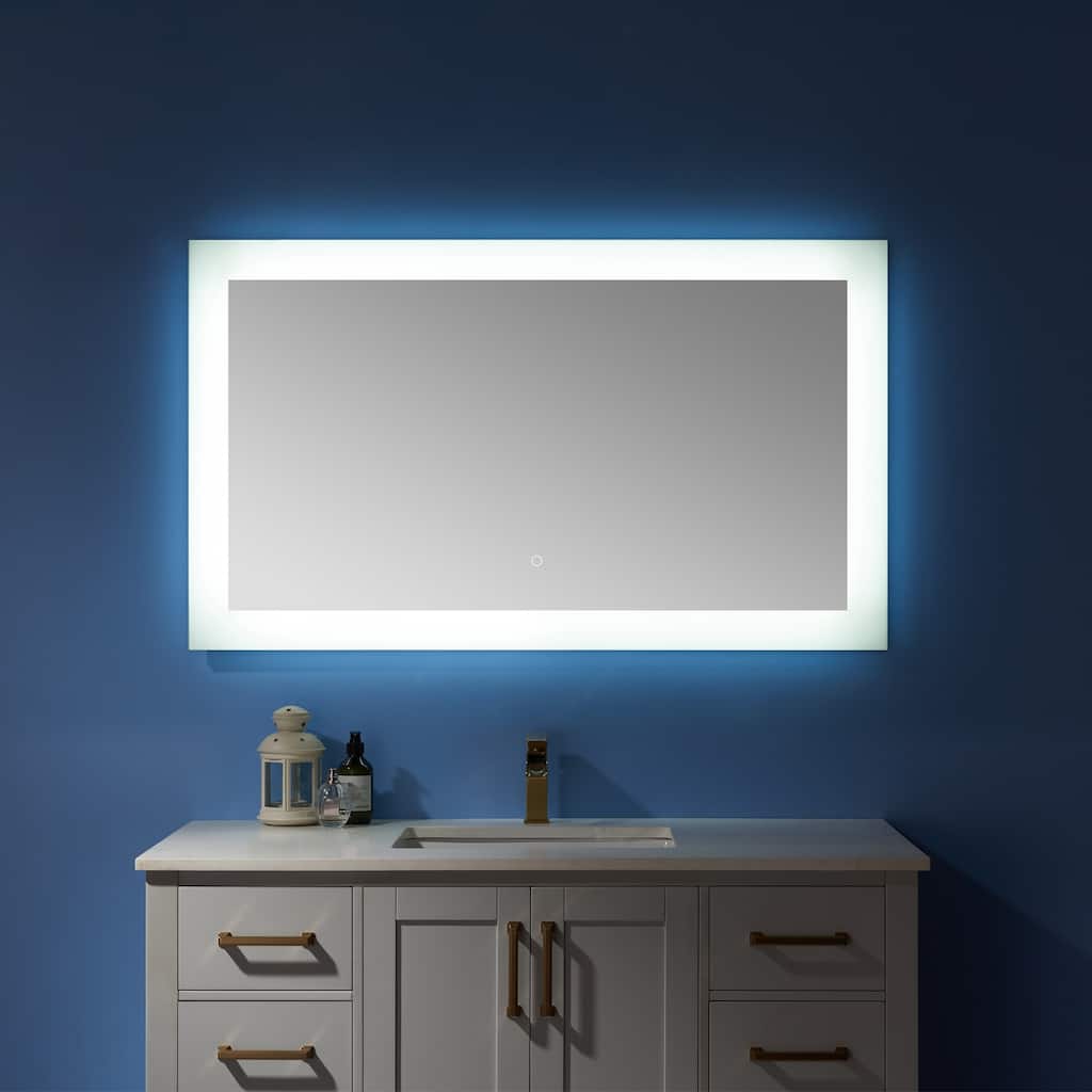 48'' Rectangle LED Lighted Accent Bathroom/Vanity Wall Mirror - Glass