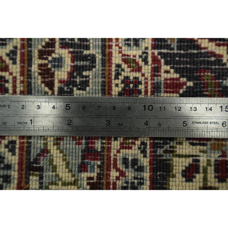 Hand Knotted Oriental 100% Wool Carpet Traditional Geometric Red Mashad Area Rug - 12' 10'' X 9' 1''