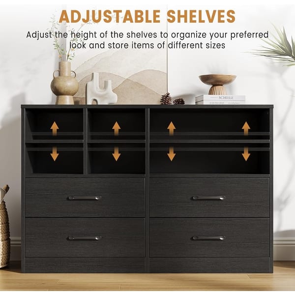 mainstays classic 4 drawer dresser rustic oak finish (3 pack) Mainstays Ardent 4 Drawer Dresser, Black