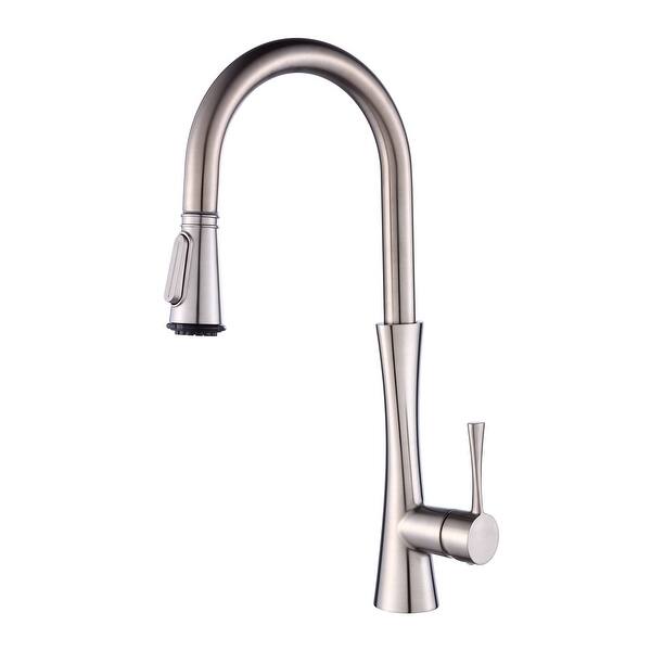 Brushed Nickel Kitchen Faucet With Pull Down Sprayer Single Handle