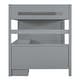 preview thumbnail 13 of 14, Gray Full Size Wooden Loft Bed with Wardrobe, Desk, and Shelves