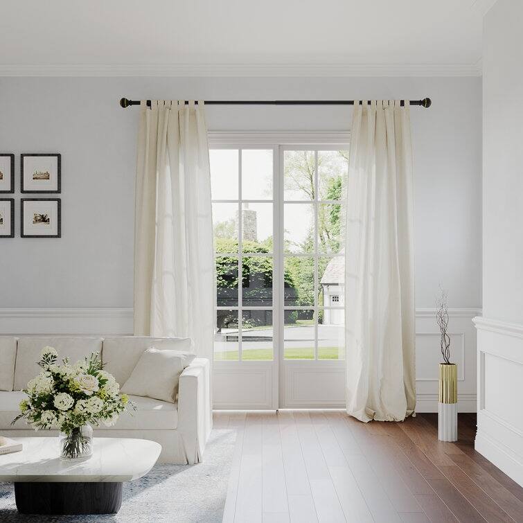 Acroma Adjustable Single Curtain Rod with Globe Ball Finial