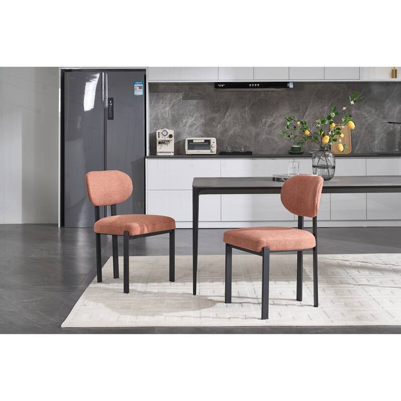 Sophisticated Set of 2 Mid-Century Dining Chairs with Stylish Design - Pink