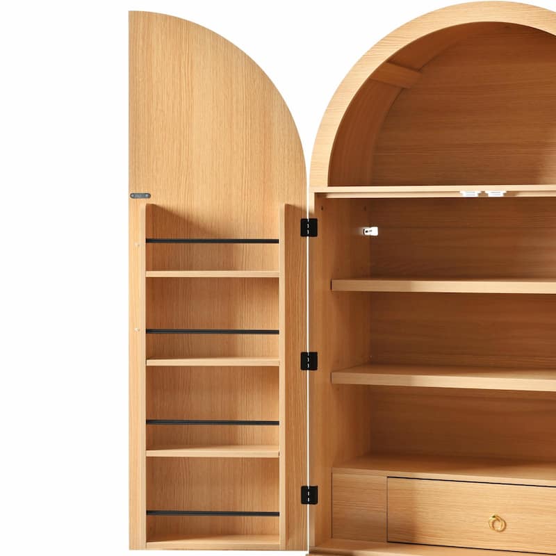 72" Tall Arched Kitchen Pantry Cabinet