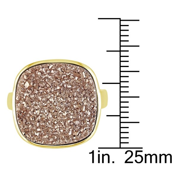 Miadora Sterling Silver Rose Color Druzy Gemstone Ring