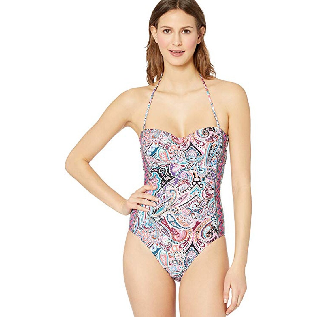 Shop La Blanca Women S Bandeau One Piece Swimsuit Swirlin Around 4 Overstock 29486353