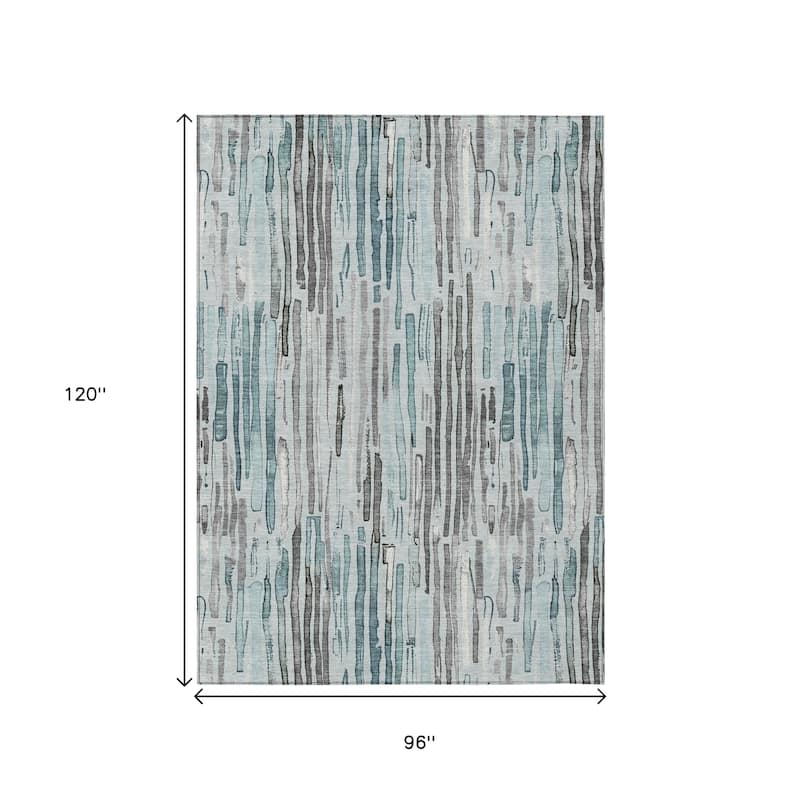 HomeRoots Striped Modern Rectangle Outdoor Rug