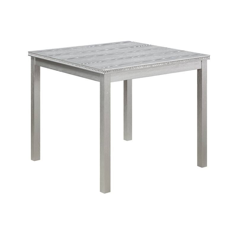 Wooden Dining Room Table with Crystal Decoration, Table and Chairs Set for 4, Upholstered Dining Chairs