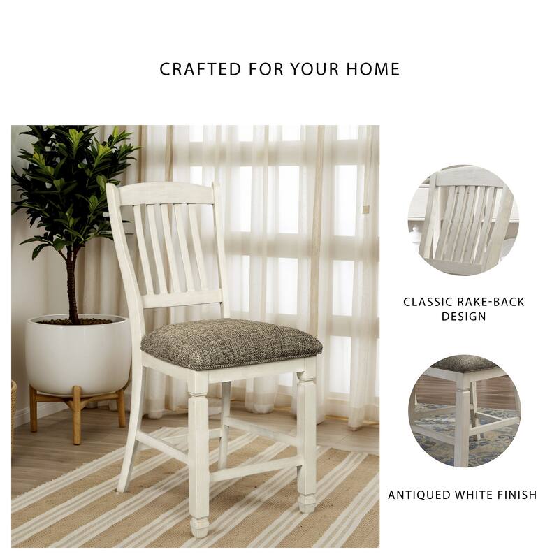 Bolanburg Counter Height Bar Stool - Set of 2 - Antique White - 19.75" W x 23.5" D x 42.13" H