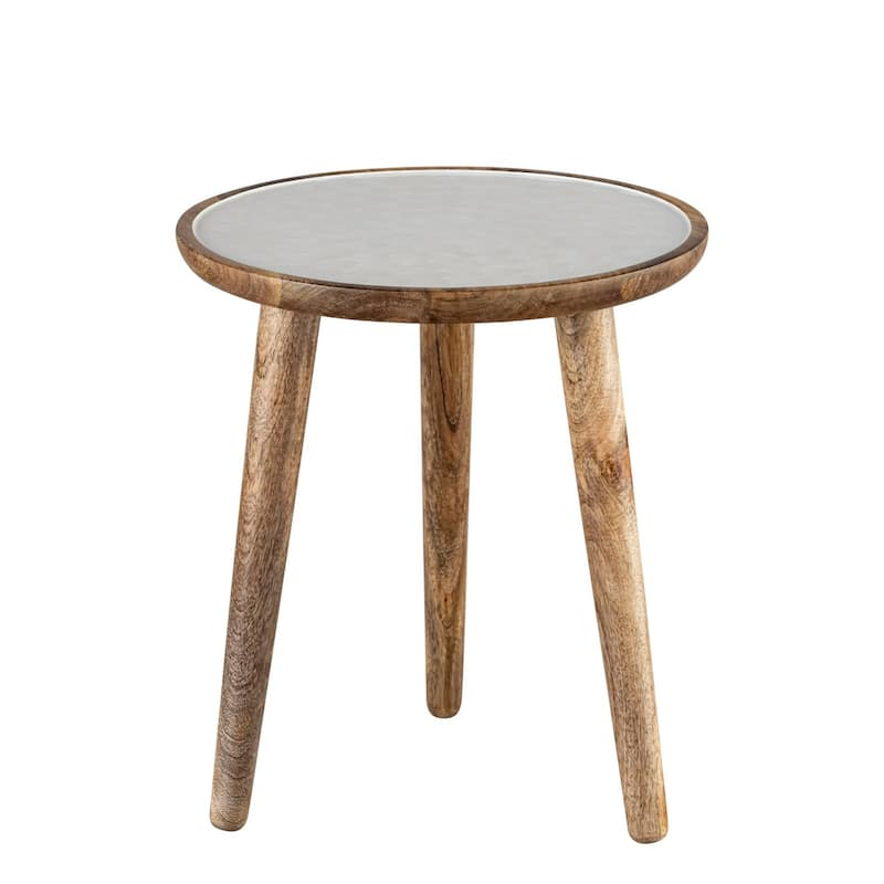 Round Mango Wood Nesting Side Table - 20" - Set of 2