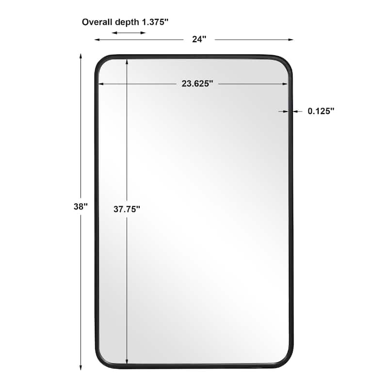 Copper Grove Satin Black Slim Framed Metal Wall Mirror