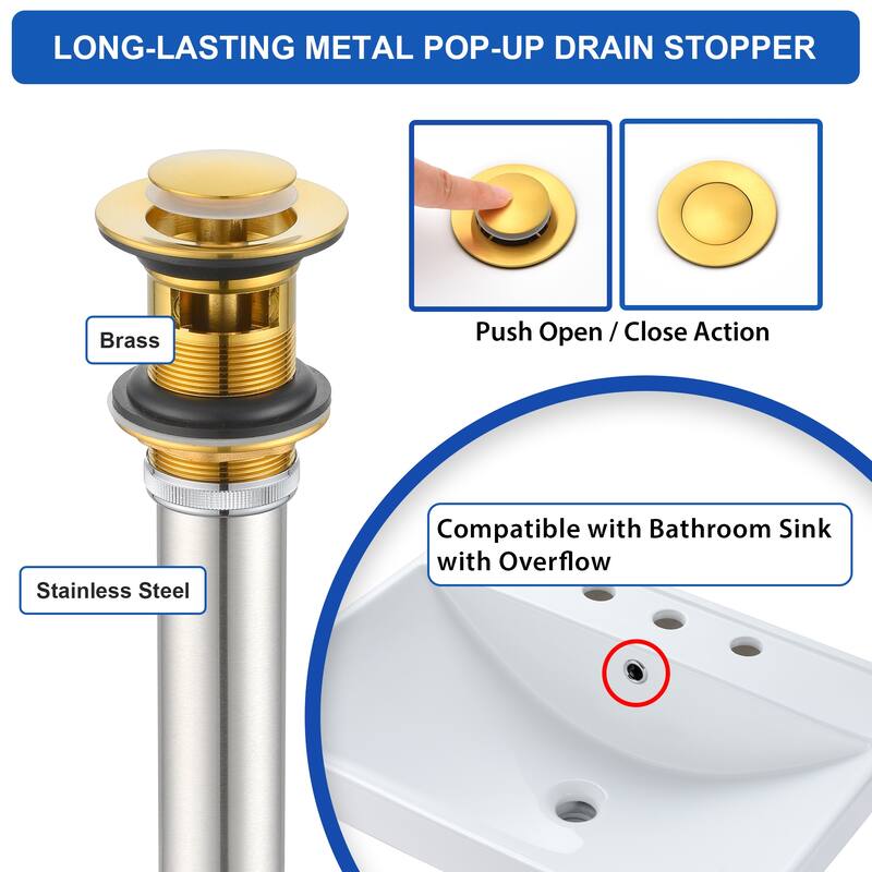 Luxier VividFall 8 in. Widespread 2-Handle Bathroom Faucet with Drain