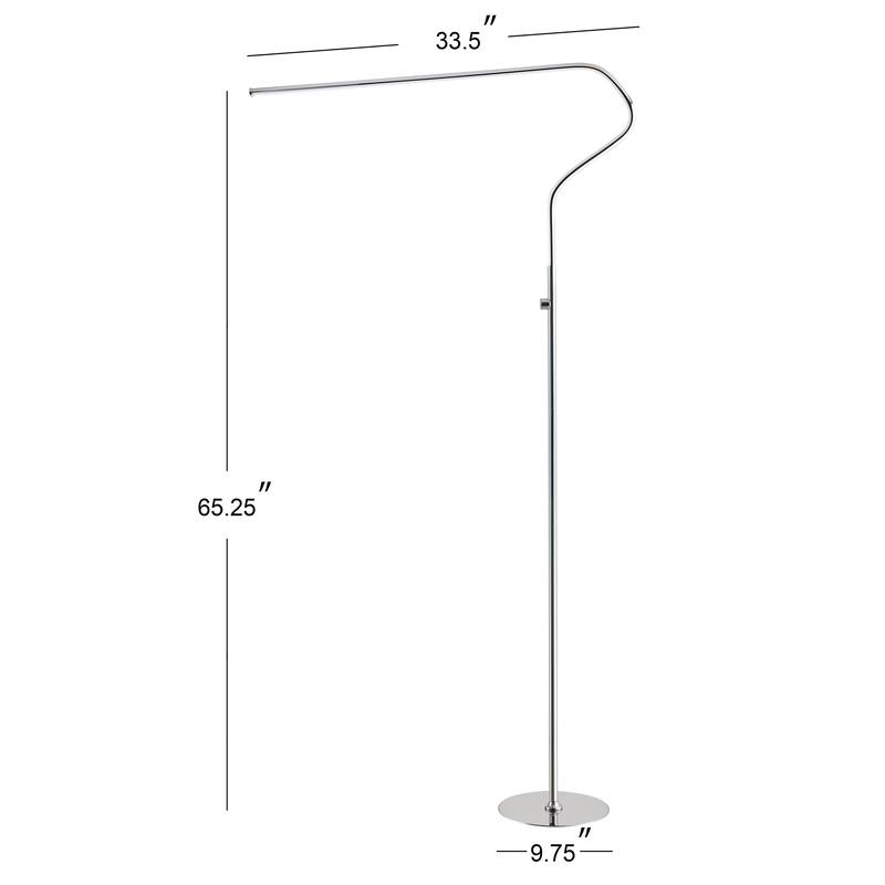 Ned 65.25" Integrated LED Metal Floor Lamp, Black by JONATHAN Y - 65.25" H x 33.5" W x 9.75" D
