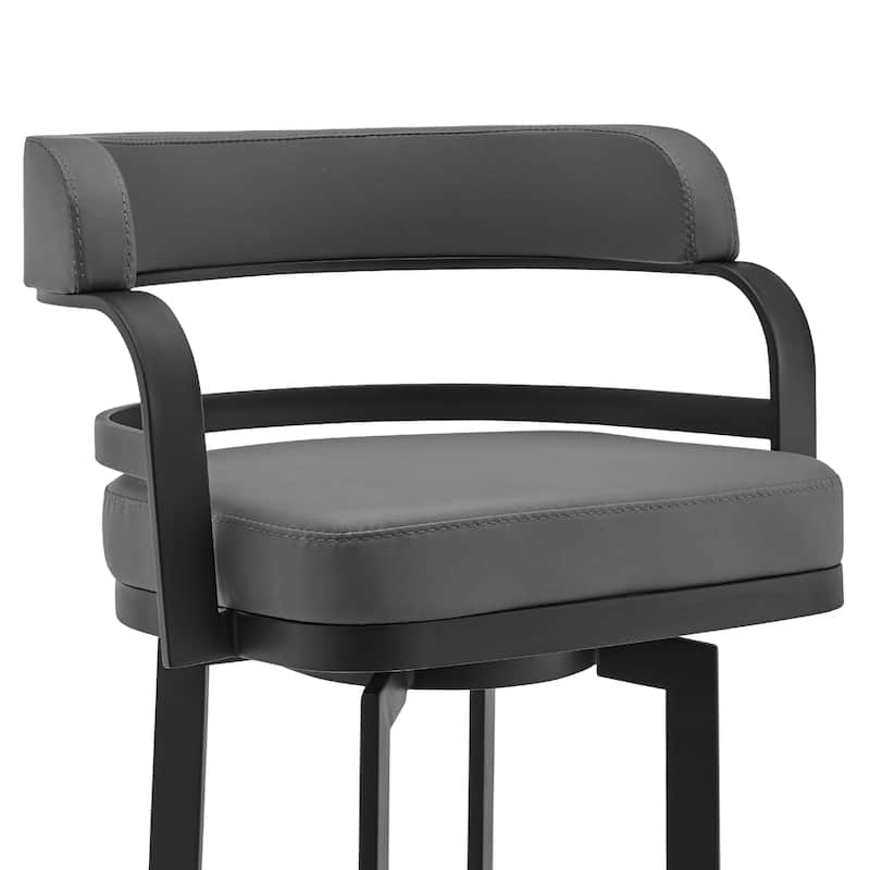 Prinz Grey Faux Leather 26" Swivel Counter Stool
