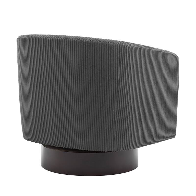 Modern Upholstered Barrel Chair Swivel Accent Chair for Living Room