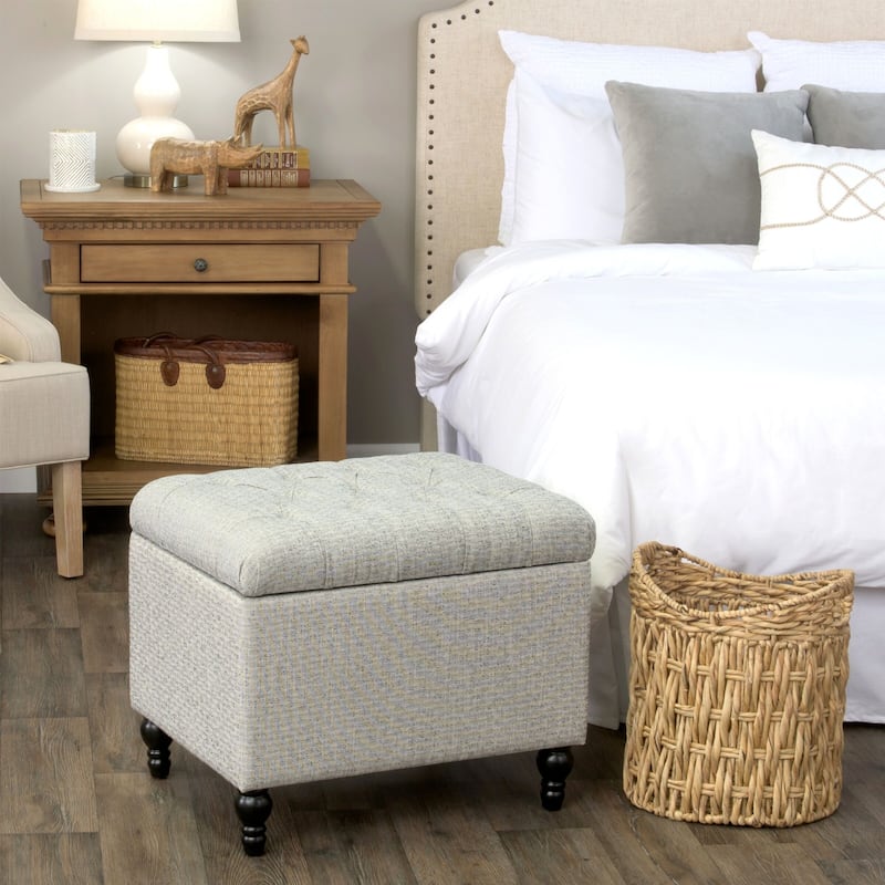 HomePop Medium Tufted Storage Ottoman