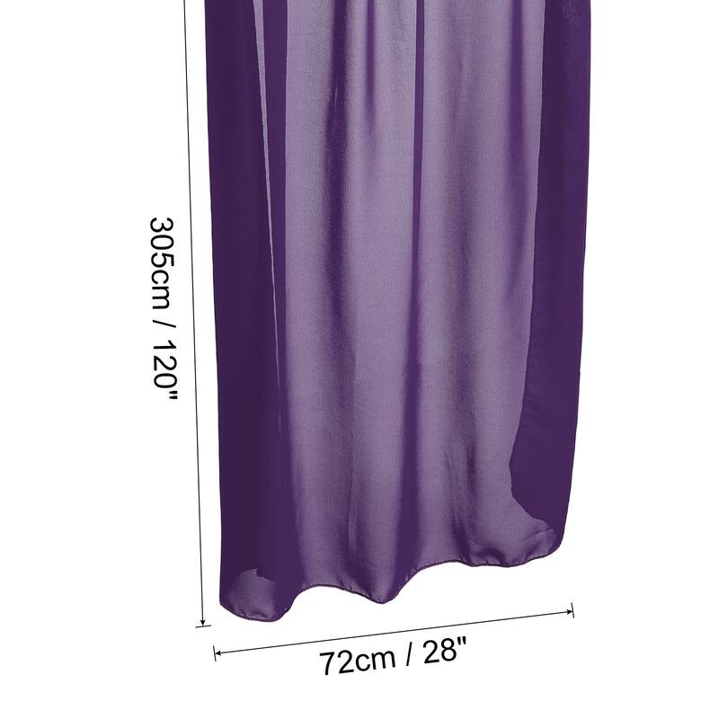 2Pcs 10Ft Chiffon Table Runner 28 x 120 Inch Rustic Gauze Tablecloth - 28 x 120 Inch - Dark Purple