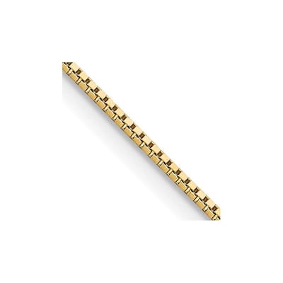 Curata 10k Yellow Gold .95mm Box Chain Necklace for Women (Lobster)