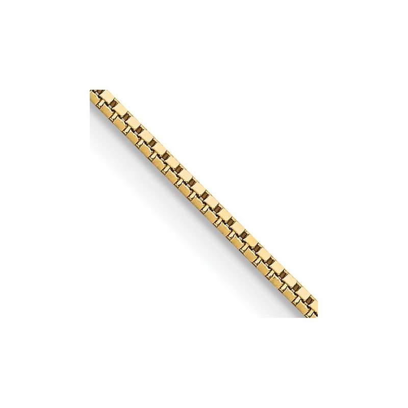 Curata 14k Yellow Gold Solid 0.95mm Box Chain Necklace (Lobster) Options: 16 18 20 22 24 26