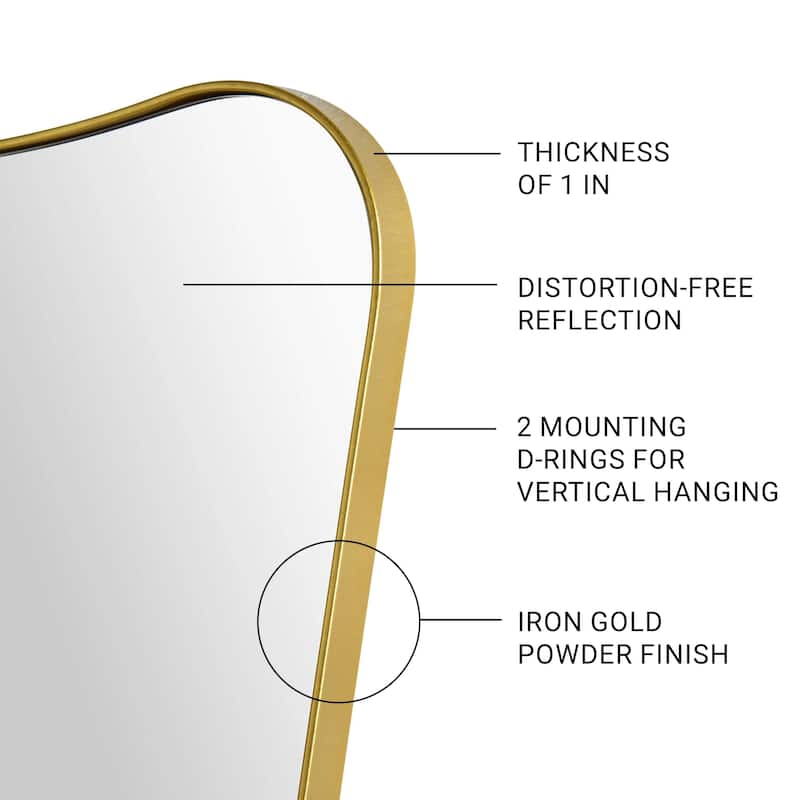 Renwil Tufa 28" Tall Rectangle Wall Mirror, Yellow