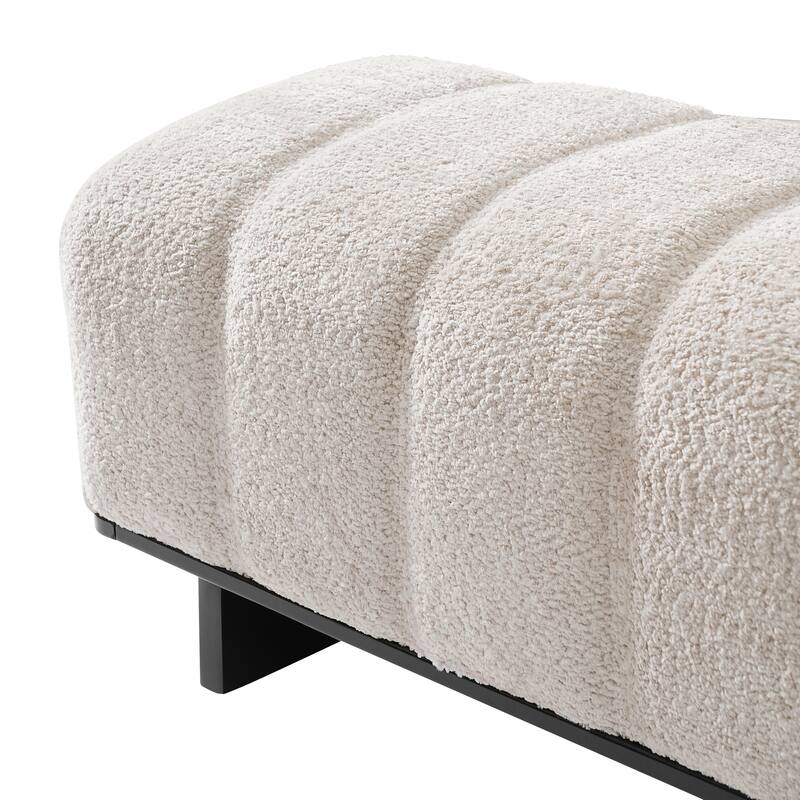 Christopher Knight Home - Modern Upholstered Dining Bench with Faux Fur Tufted Seating