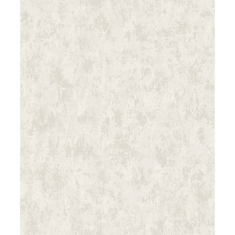 A-Street Prints Haliya White Metallic Plaster Wallpaper