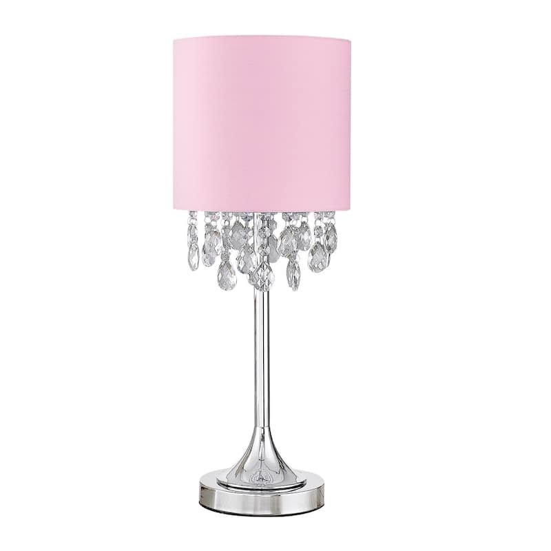 FLORENCE 22"H Crystal Pendants Table Lamp, White