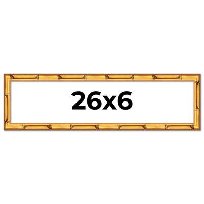 26x6 Frame Gold Bamboo Picture Frame Modern Photo Frame Includes UV Acrylic Shatter Guard Front Acid Free Foam Backing Board
