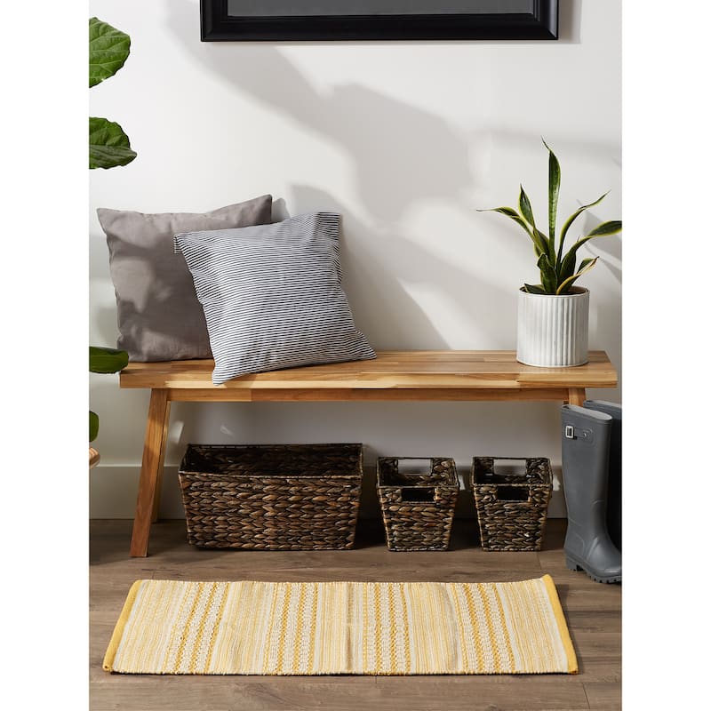 DII Stone Dobby Stripe Hand-Loomed Rug 2ft 6inx6 Ft - 36.0 In. L X 24.0 In. W X 0.2 In. H