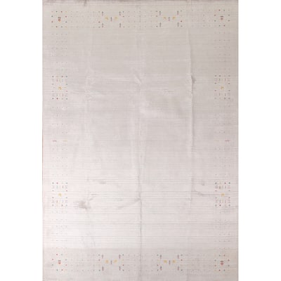 Gabbeh Oriental Area Rug Handmade Silk Carpet - 8'10"x 11'8"