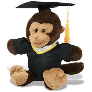 DolliBu Monkey Graduation Plush Toy with Gown and Cap with Tassel - 9 inches