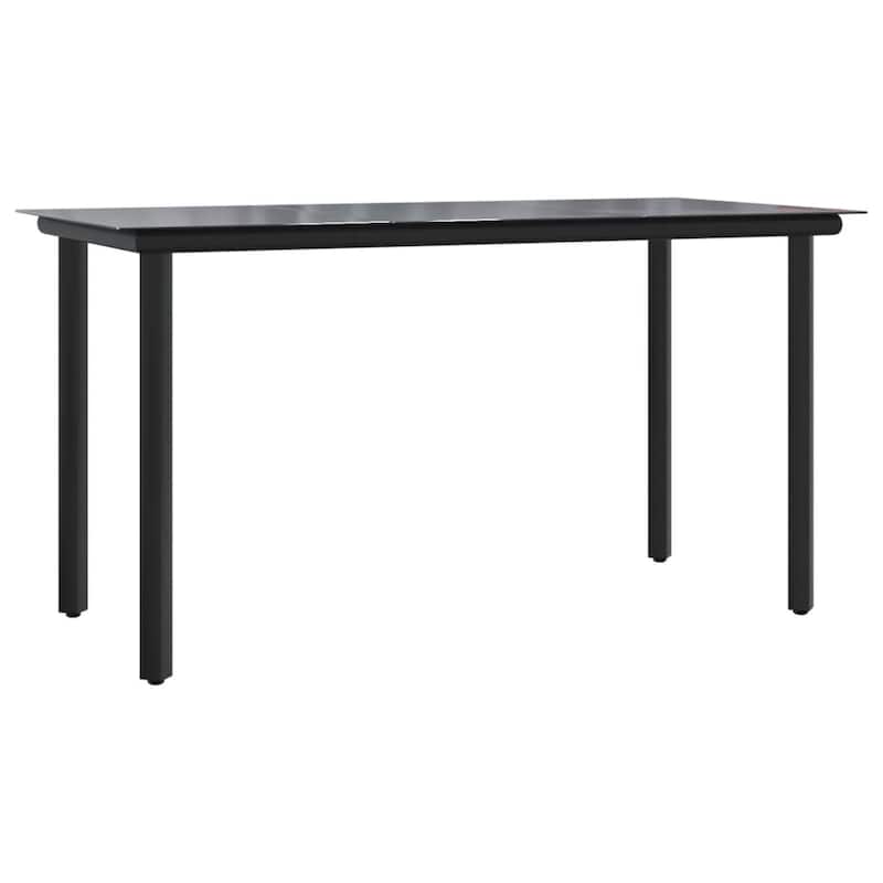 vidaXL Patio Dining Set Outdoor Dining Table and Chair Poly Rattan and Steel