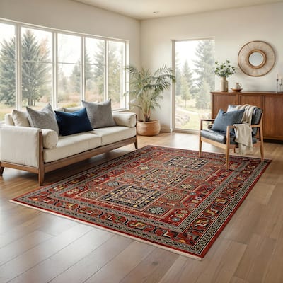 Style Haven Leander Nomadic Medallion Fringed Wool Blend Area Rug