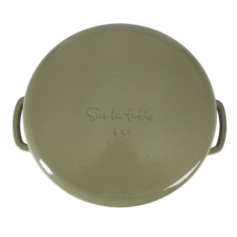 Sur La Table Enamel-Coated Cast Iron Dutch Oven Pot with Oven Safe Glass Lid, Oven-to-Table Cookware for Stews & Braising