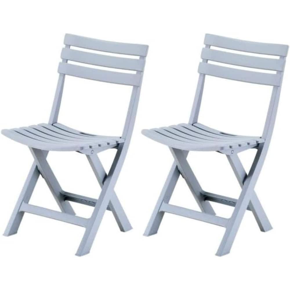 Outdoor Folding Chair Set of 2 Space-Saving UV Resistant Patio Seating