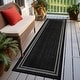 preview thumbnail 45 of 98, World Rug Gallery Border Indoor/Outdoor Flat Woven Area Rug 2' 3" x 6' - Black