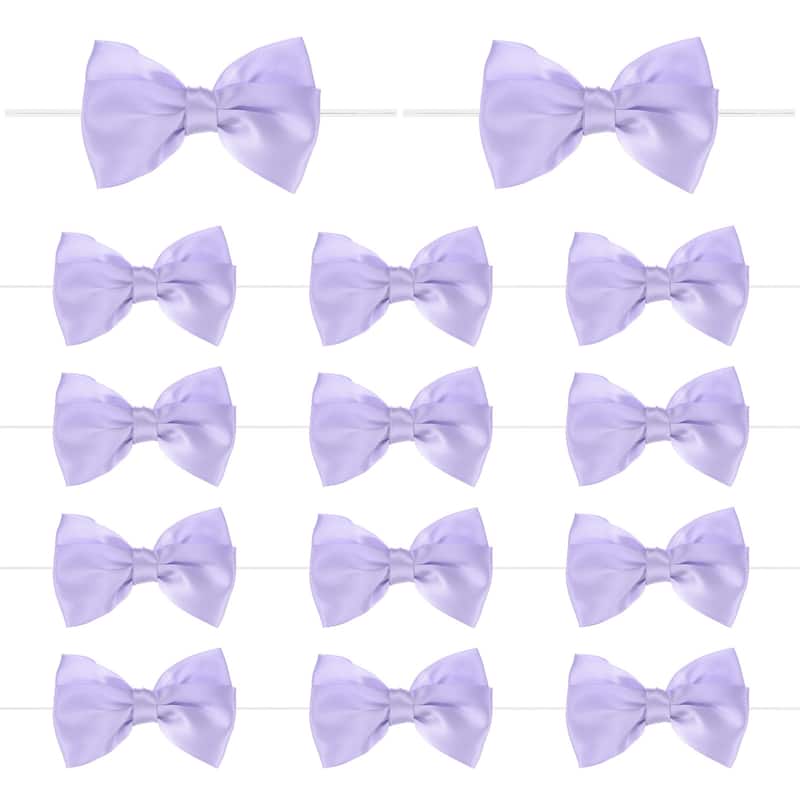 24-Pack Satin Ribbon Twist Tie Bows 3x3.6" Bow Twist for Craft