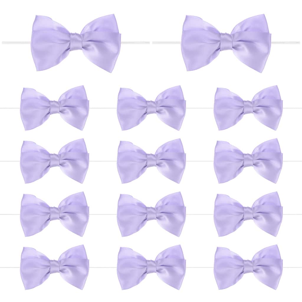 24-Pack Satin Ribbon Twist Tie Bows 3x3.6" Bow Twist for Craft