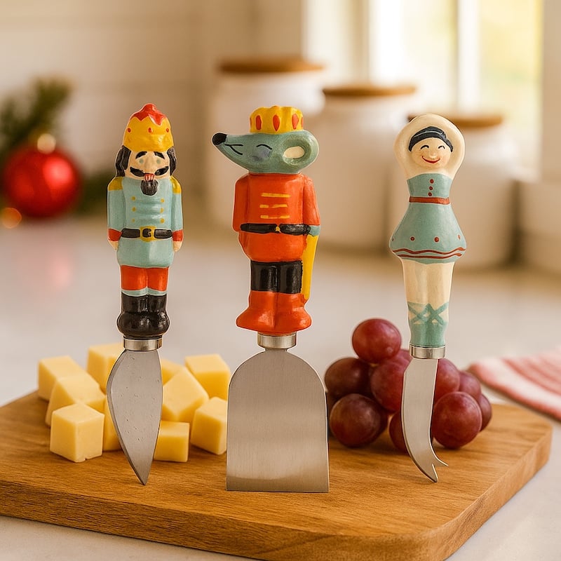 10 Strawberry Street Nutcracker Cheese Knife Set