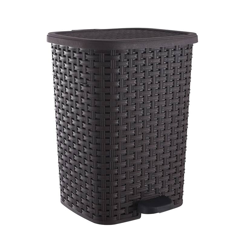 27 qt Wicker Step Trash Can