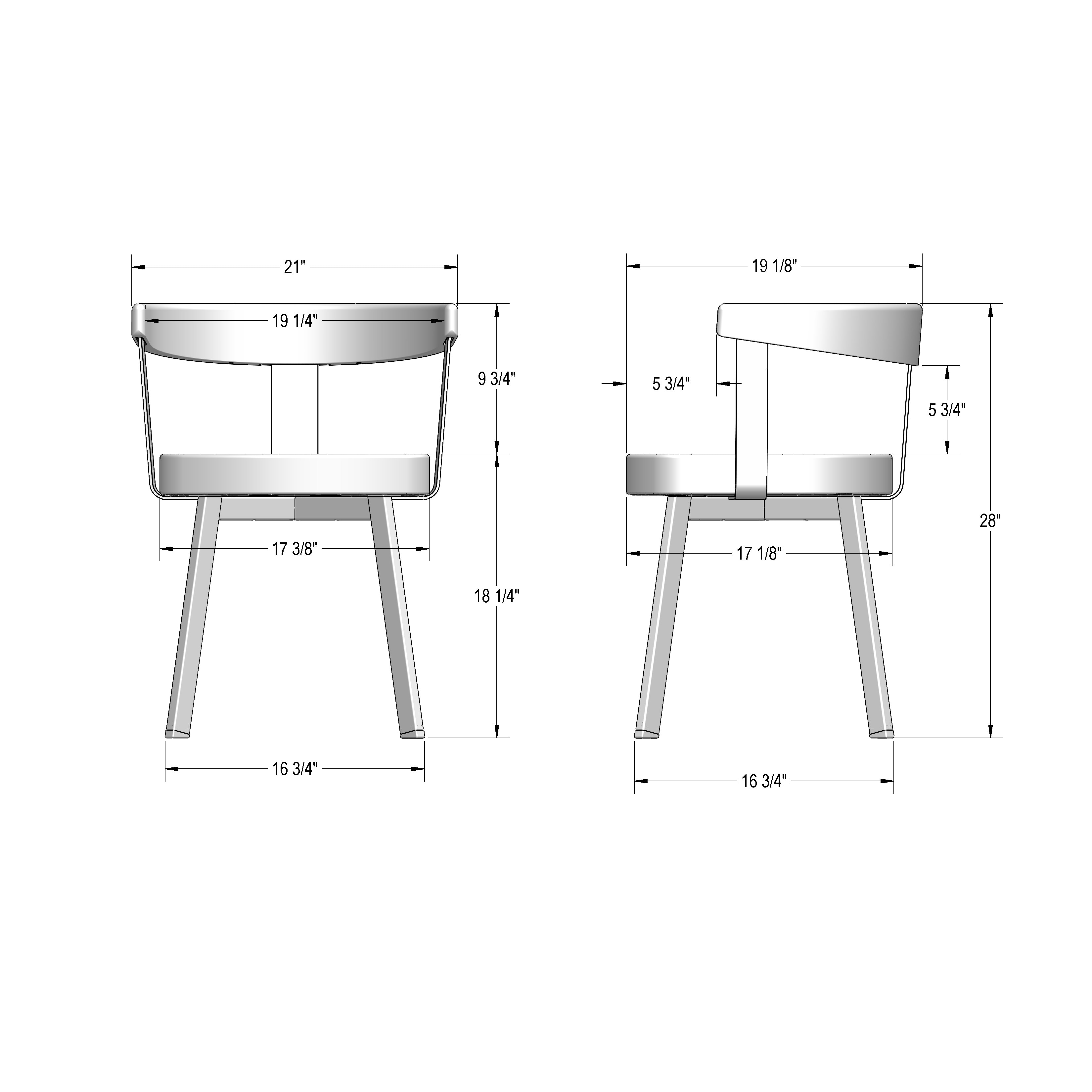 Amisco Lars Dining Chair with Wooden Backrest and Armrests - On