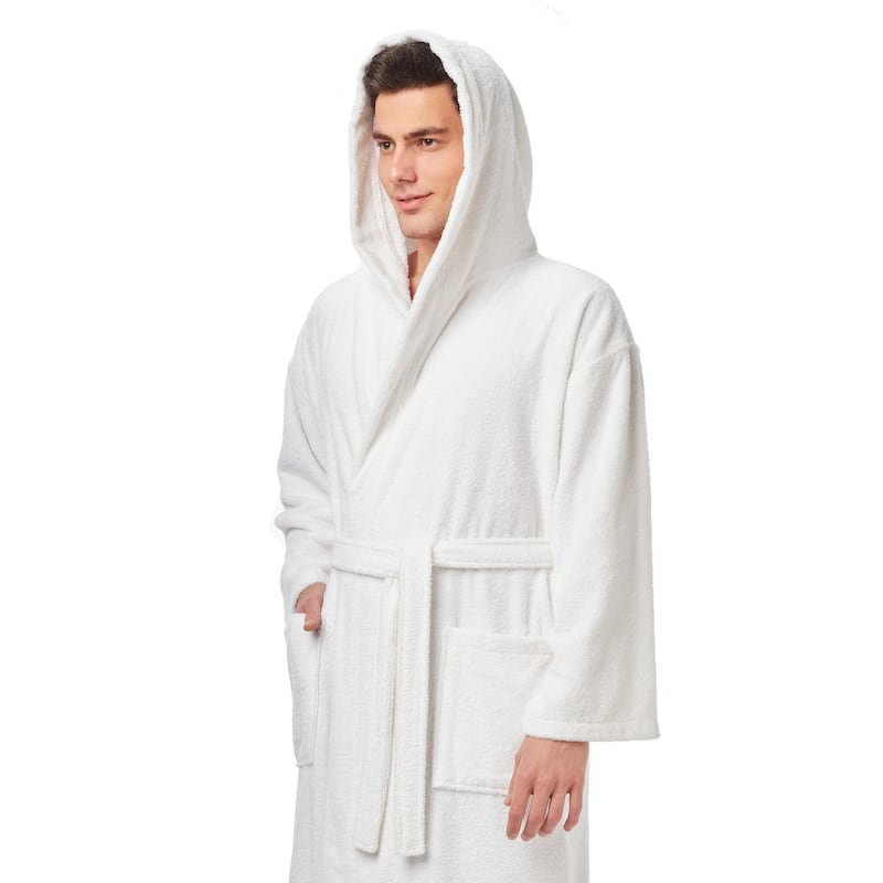 Men's Long Turkish Cotton Hooded Bathrobe