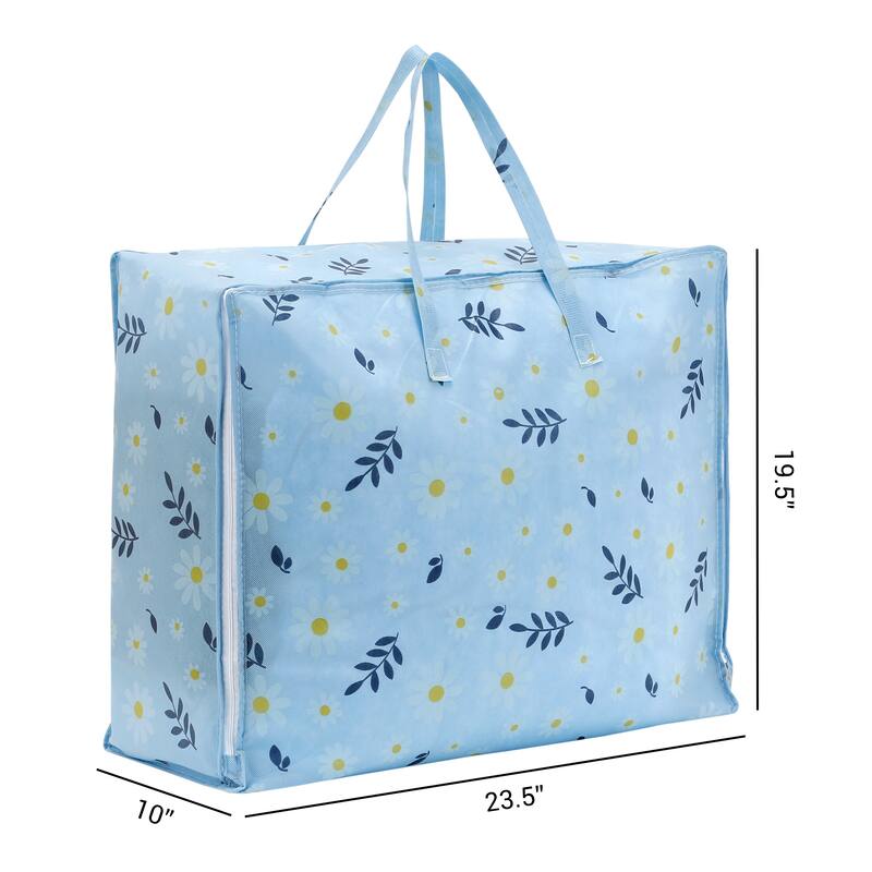 Clothes Storage, 1 Pcs Storage Bags, Moving Bags for Organizing Clothing, Closet Organizers and Storage with Handles - Blue - 23.5*19.5*10in