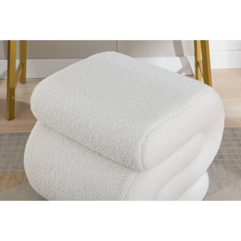 Sshape Velvet Fabric Ottoman Makeup Stool Footstool,